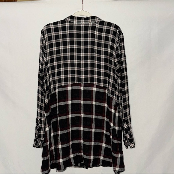 J. Jill Mixed Plaid Curved Hem Button-Down Tunic Shirt Size M GUC - Picture 3 of 5